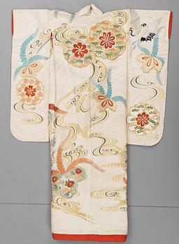 KIMONO, siden. Längd 173 cm. Japan 1900-tal.