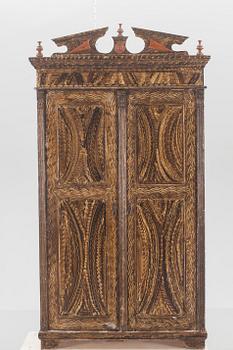 KLÄDSKÅP, allmoge 1800-/1900-tal.