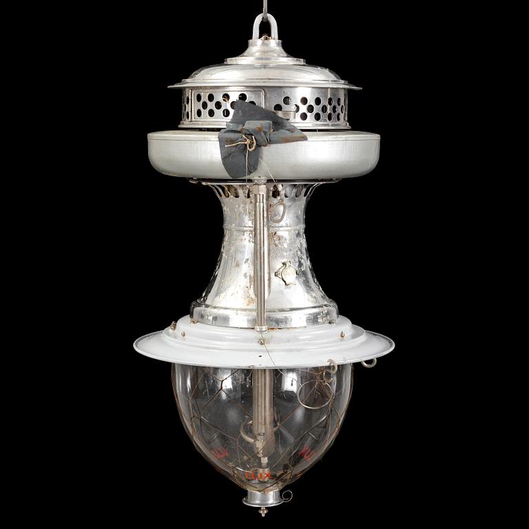 A 'Autolux' outdoors cerosene light from AB Lux, Stockholm, early 20th Century.