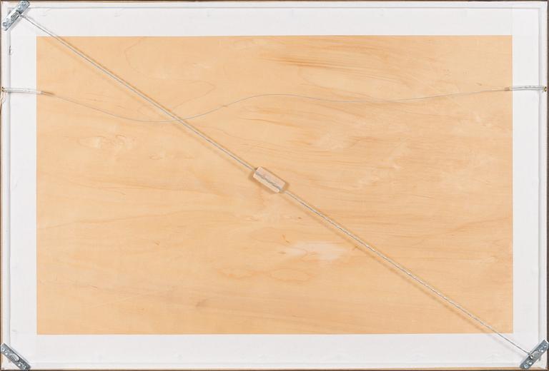 Birger Kaipiainen, drawing, lilac ink on plywood, signed and dated -46.