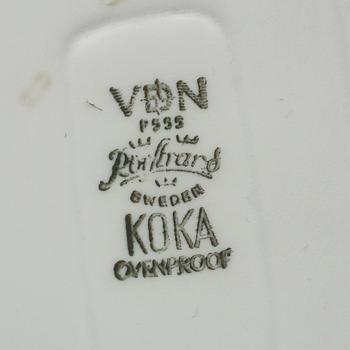 SERVISDELAR, 58 st, porslin, "Koka", Hertha Bengtsson, Rörstrand, 1956-1988.