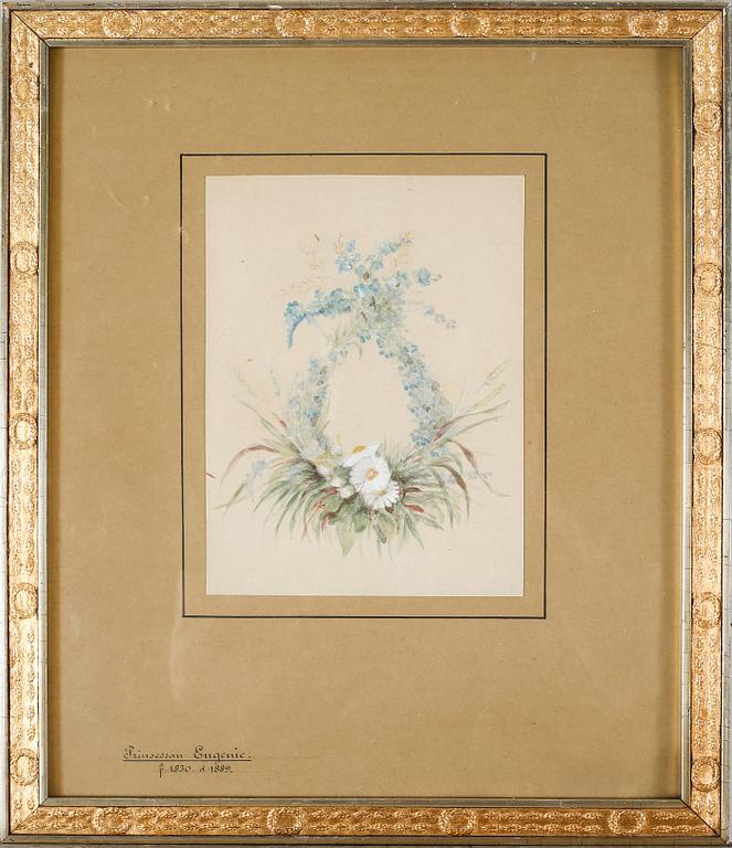UNKNOWN ARTIST, possibly Princess Eugénie, watercolour, not signed.