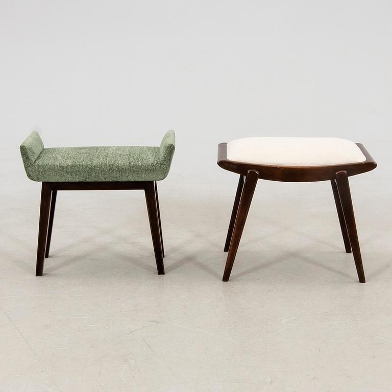 Stools, 2 pcs, first half/mid-20th century.