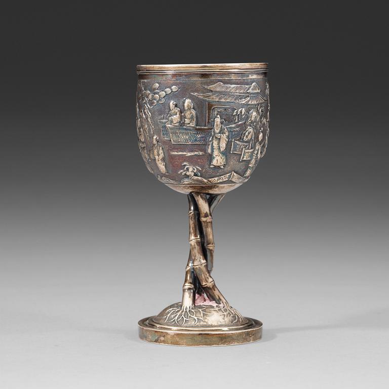 An export silver goblet, early 20th Century.