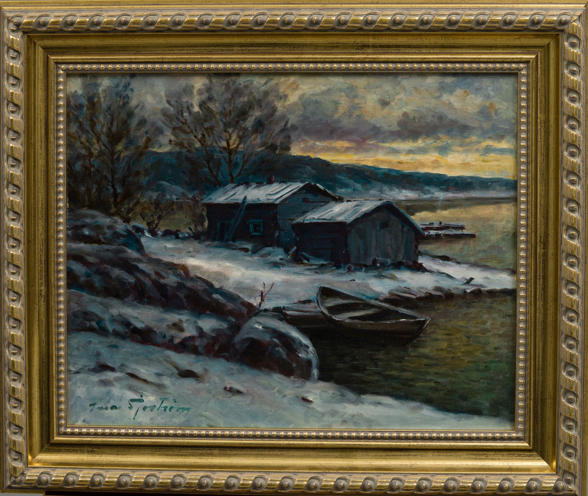 INA SJÖSTRÖM, öljy kankaalle, signeerattu.