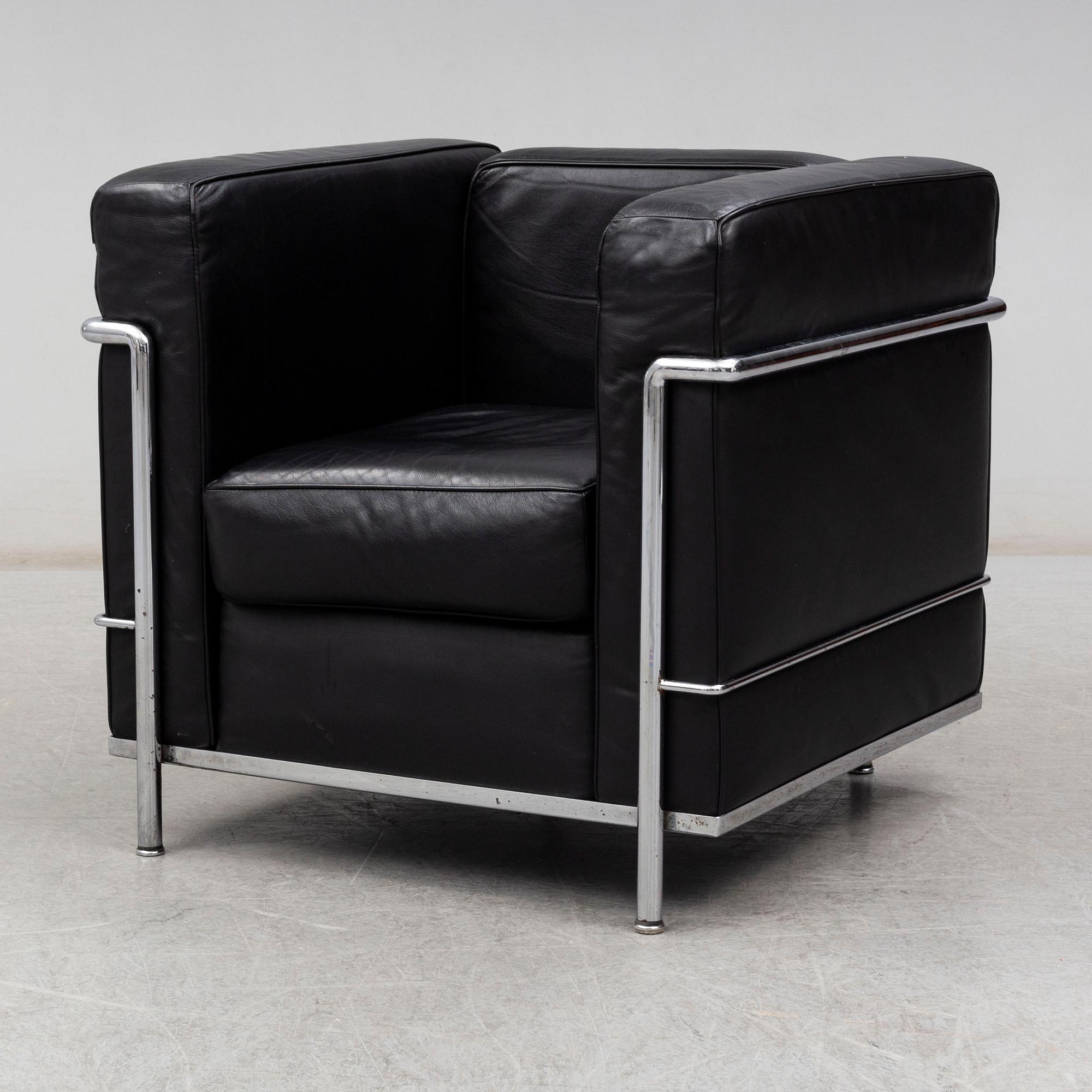 LE CORBUSIER, PIERRE JEANNERET & CHARLOTTE PERRIAND, a 'LC2' easy chair, Cassina, Italy.