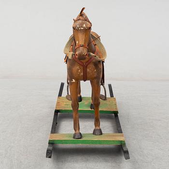 A first half of the 20th century wooden rocking horse.