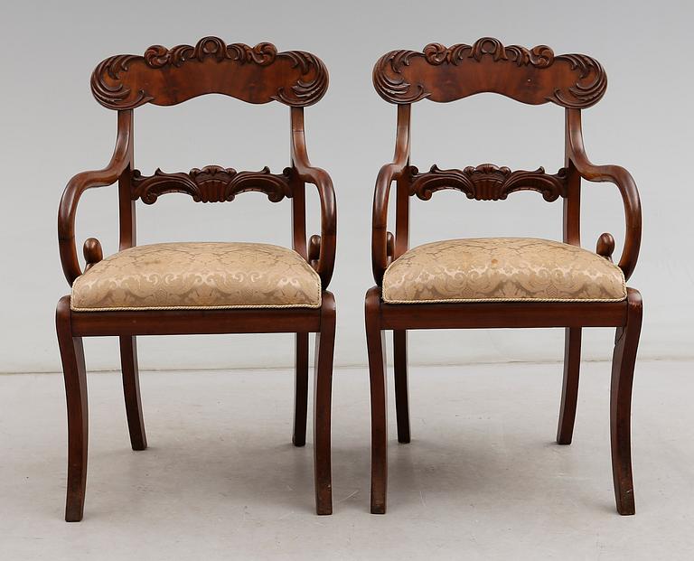 KARMSTOLAR, 1 par, Karl-Johan, 1800-talets mitt.