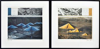 CHRISTO, 2 st. Offset, "Umbrellas" utförd 1991. Signerade.