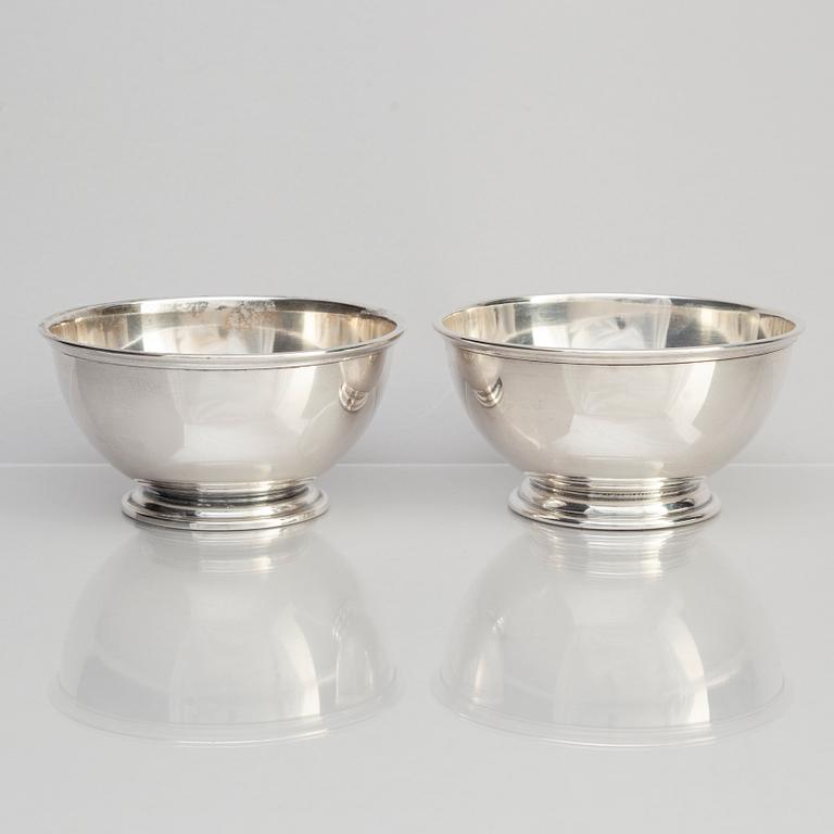 Bowls, 5 pcs, silver, C Holm, Denmark 1930s.