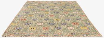 Märta Måås-Fjetterström, draperi, "Rågen", inplock på linnebotten, ca 246 x 147 cm, signerad MMF.