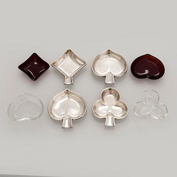 A tray with ashtrays, silver and glass, Czechoslovakia 1942-1945.