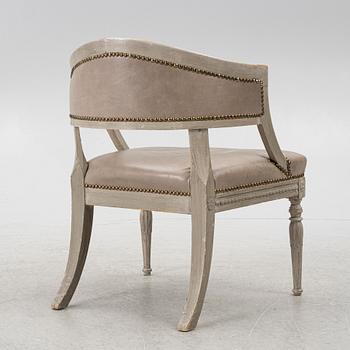 A late Gustavian style armchair, early 20th Century.