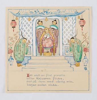 Elsa Beskow, "Lillebrors segelfärd. Bilderbok av Elsa Beskow. Med musik av Alice Tegnér".