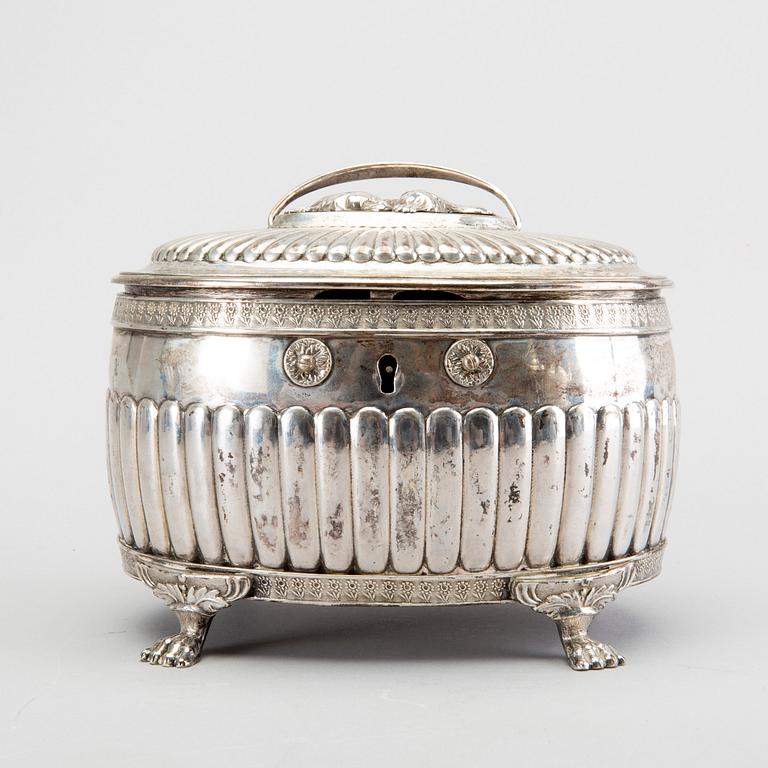A Swedish 19th century silver sugerbowl mark of G Folcker Stockholm 1828 weight 732 gr.