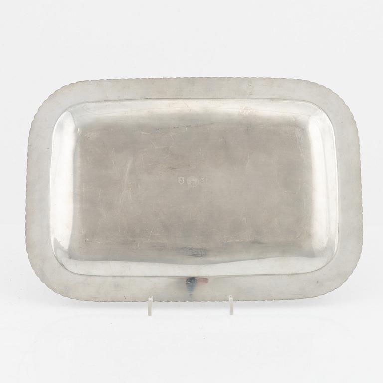 Estrid Ericson, bricka, tenn, Firma Svenskt Tenn, Stockholm, 1952.