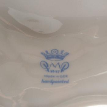 Bordslampa Rokoko-stil PlaueTyskland 1900-talets mitt porslin.