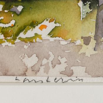 LARS LERIN, watercolor, signed.