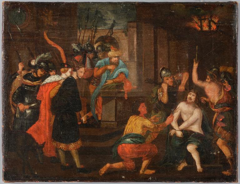 OKÄND KONSTNÄR, olja på uppfodrad duk, 1700/1800-tal.