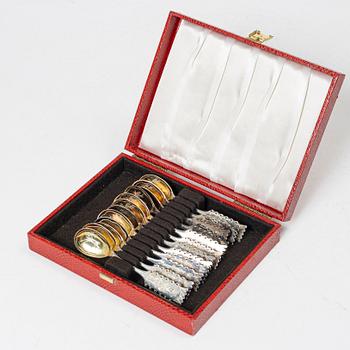 Skedar, 12 st, silver, samiska, Persson Ab, C.O., Haparanda, 1980-tal.