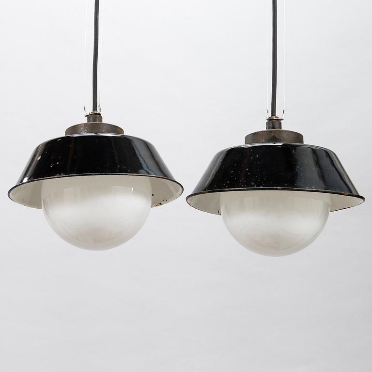 PAAVO TYNELL, Two 1930's '2521-53' industrial light for Taito Finland.