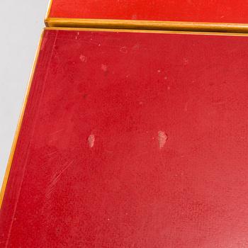 Alvar Aalto, klaffbord "DL82" och pallar, 6 st "60",  O.Y. Huonekalu-ja Rakennustyötehdas A.B 1900-talets mitt.