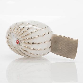 Oiva Toikka, lasilintu, "Raakel" ja muna "Raakelin tähden", signeerattu O. Toikka Nuutajärvi 2009.