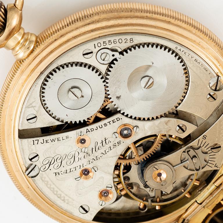 American Waltham Watch Co, pocket watch, 14K gold, 49 mm.