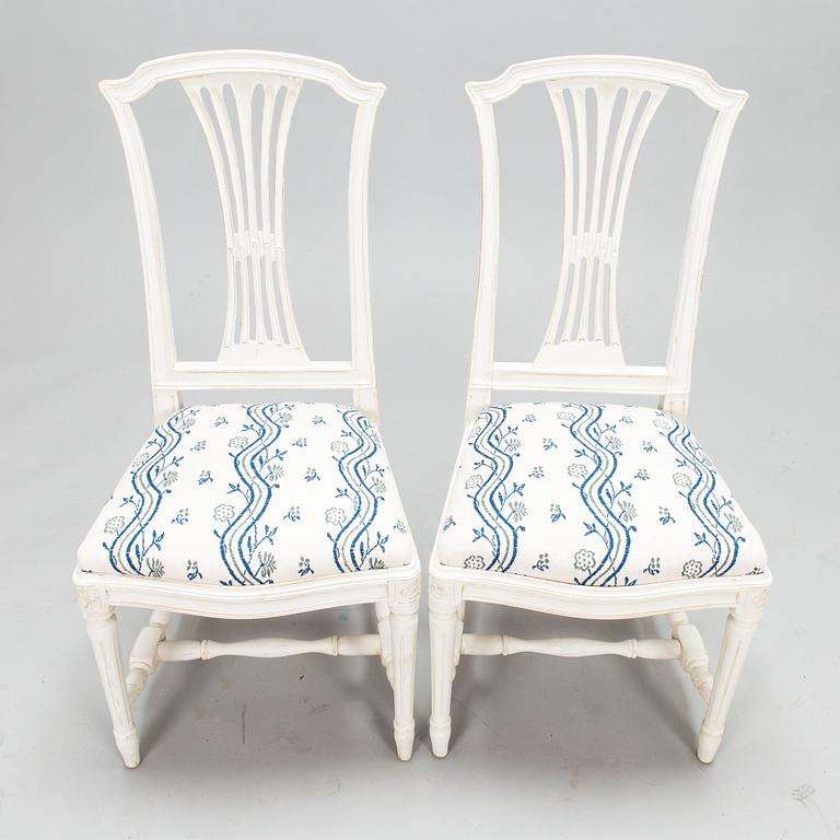 Stolar, 6 st, gustaviansk stil, 1900-talets första hälft.