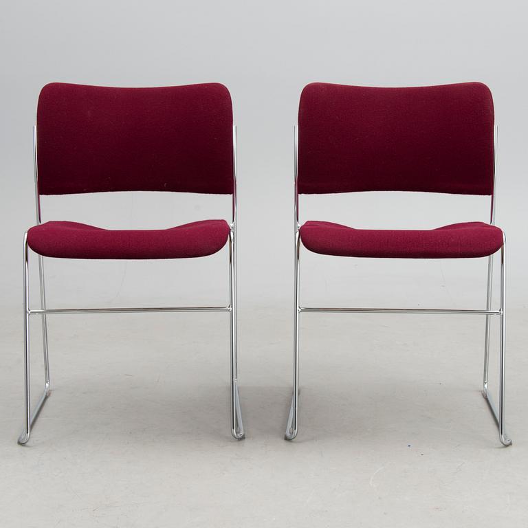 Six "40/4" chairs, model designed by David Rowland for Howe, Denmark in 1964.