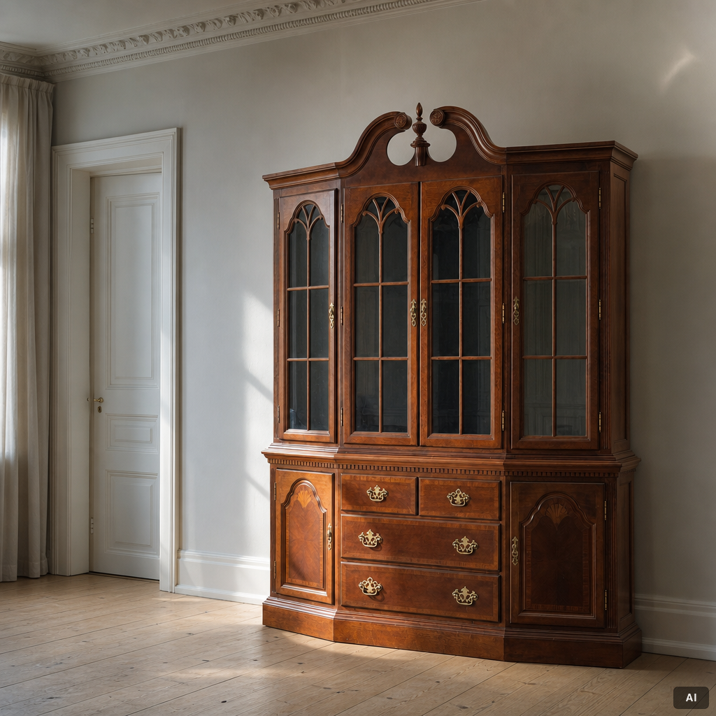 A Rococo style display cabinet, late 20th Century.