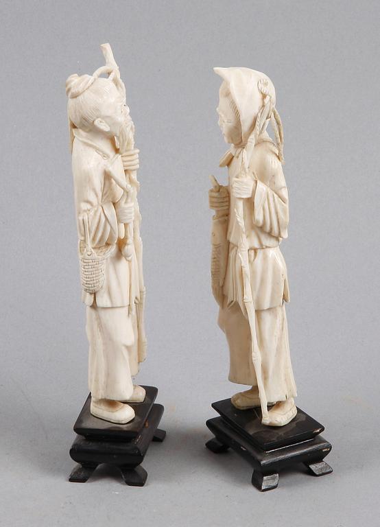 FIGURINER, ett par, ben, Japan, Meiji.