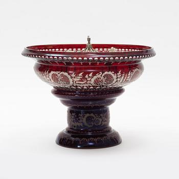 Fountain, Bohemian glass, mid-19th century.
