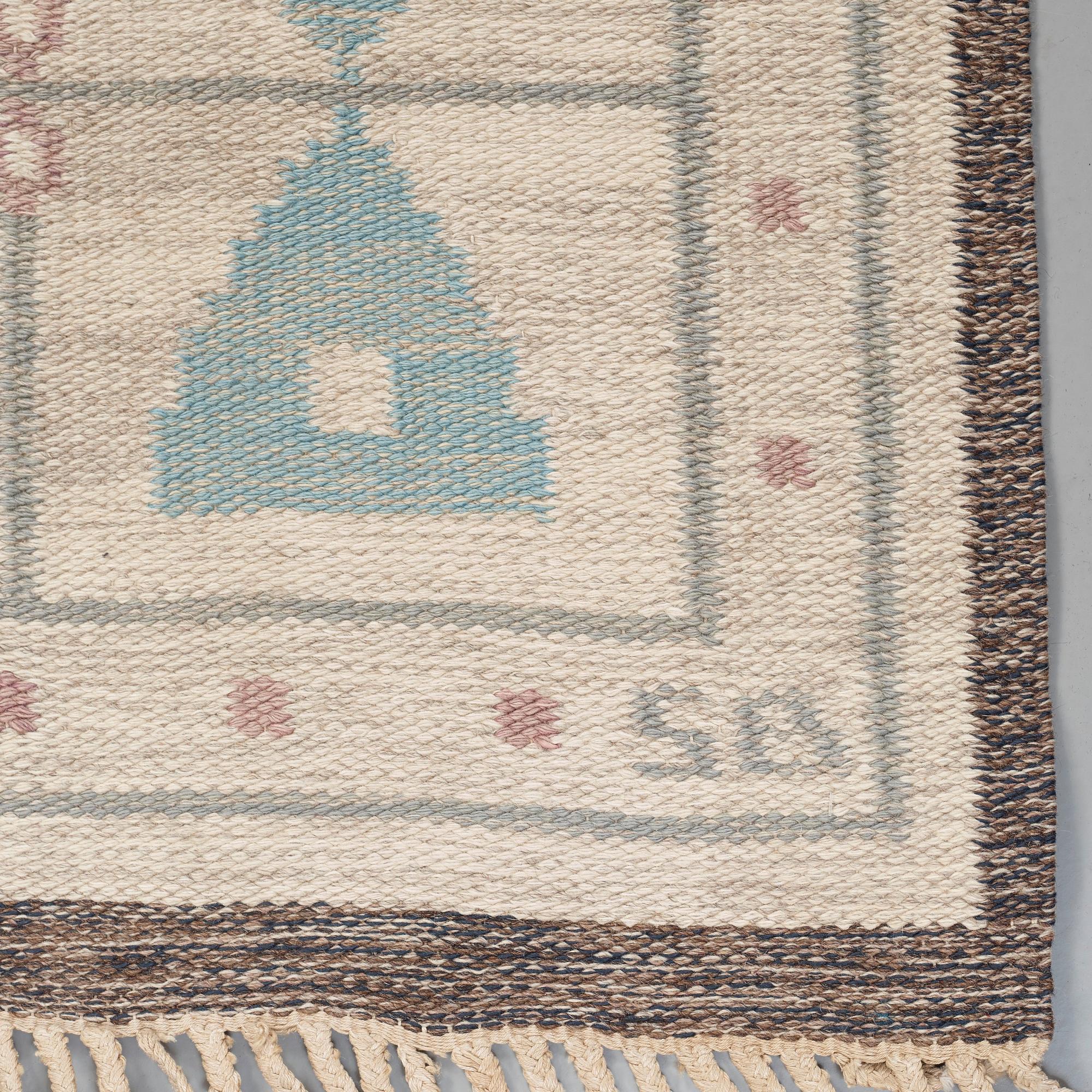 CARPET. "Timglas". Flat weave. 203 x 137 cm. Signed SB.