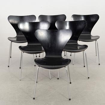 ARNE JACOBSEN, STOLAR, 6 st, "SJUAN" för Fritz Hansen 1973.