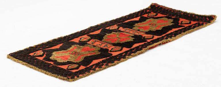 Åkdyna, trensaflossa, ca 117 x 48 cm, troligen Bara härad, Skåne, signerad LAD, daterad 1836.