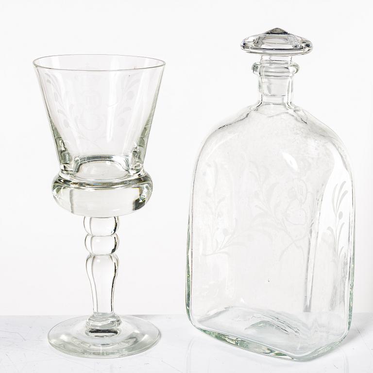A 42 piece glass service, "Gustav III", Reijmyre, second half of the 20th Century.