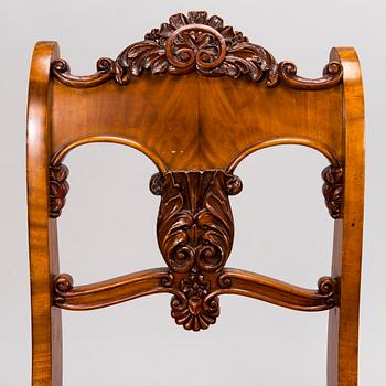 A Set of Two Armchairs and Eight Chairs, biedermeier, Mid-19th Century.