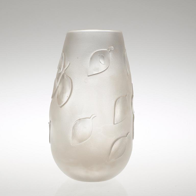 A Sven Palmqvist cut and blasted 'Florida' glass vase, Orrefors 1930's-40's.