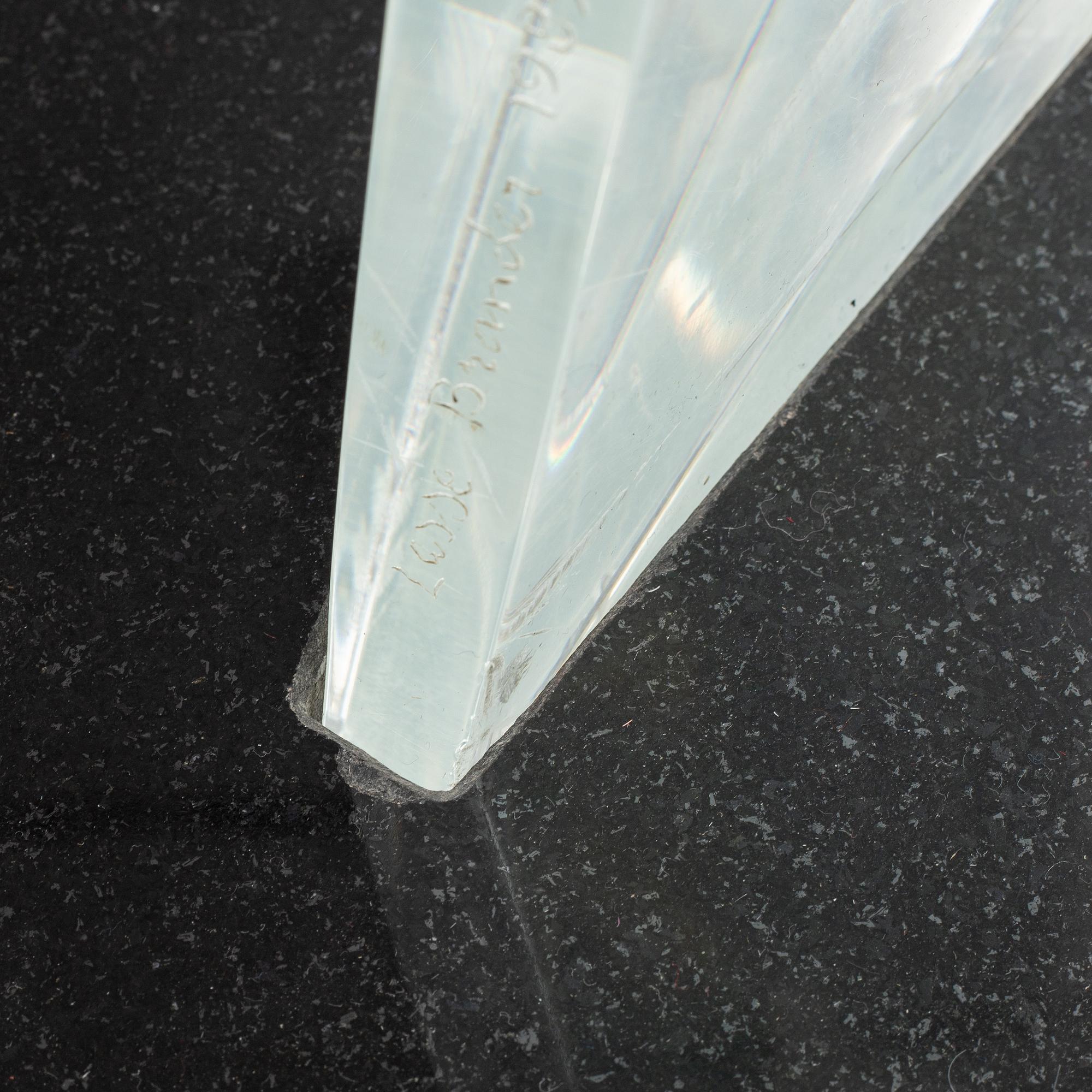 Lars Brander, sculpture, plexi, signed Lars Brander and dated 1989.