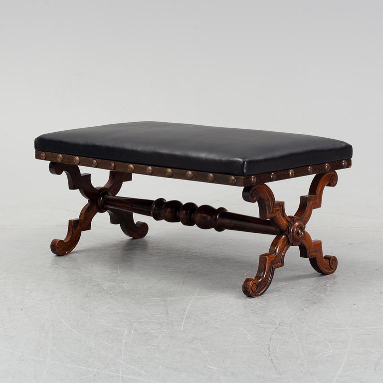 A rosewood bench, late 19th Century.