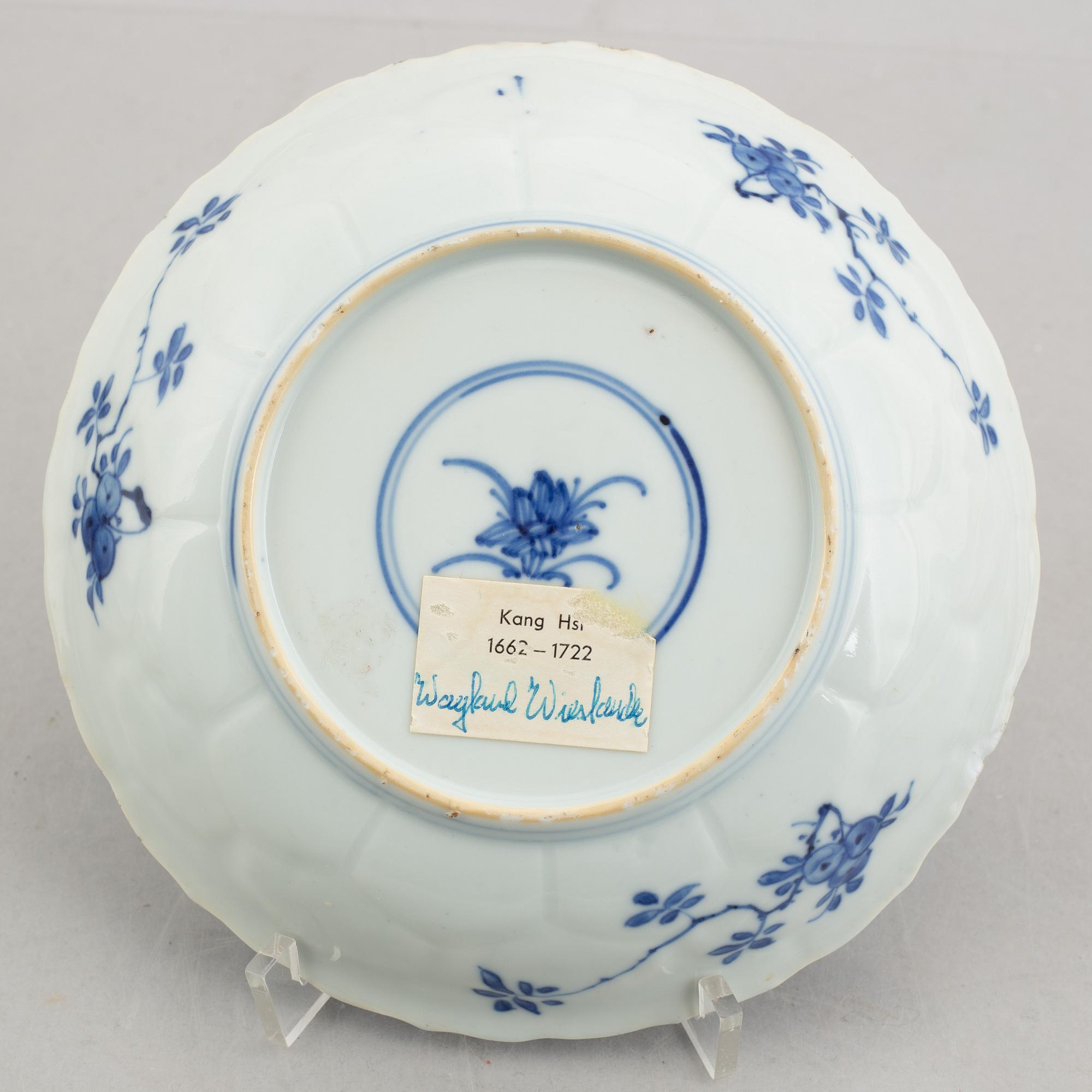 Fat, 2 st, porslin, Kina, Kangxi (1662-1722).