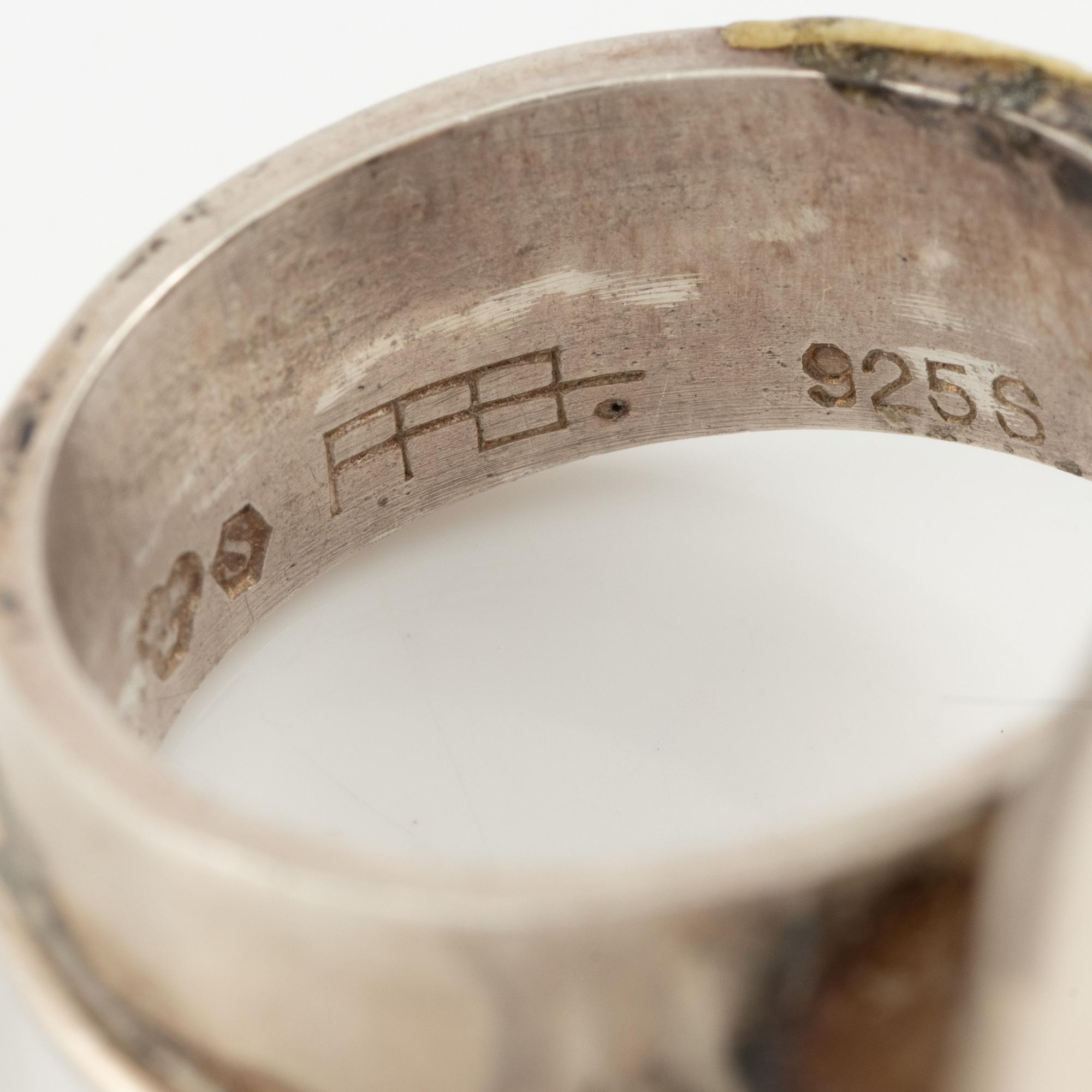 Lars Arby, four rings, sterling silver, Gothenburg among others 1963 and 1981.