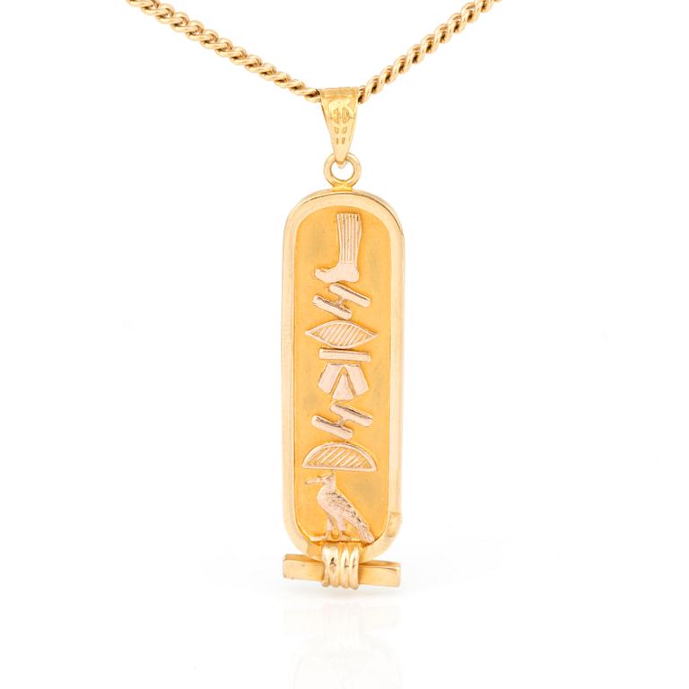 HÄNGE samt KEDJA, 18K guld.