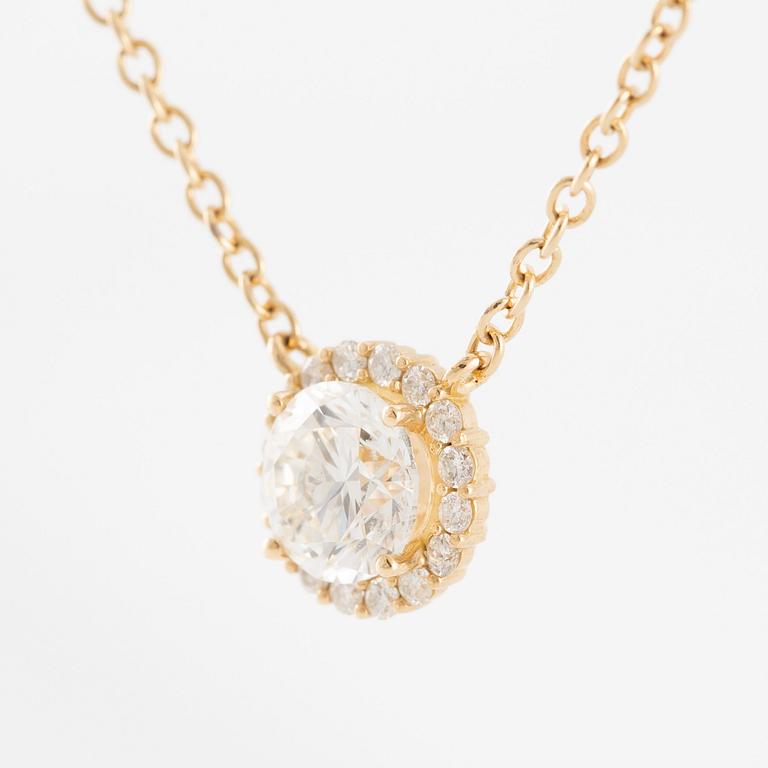 Collier 18K guld med briljantslipade diamanter.