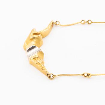 Björn Weckström, necklace, “Jonathan”, 18K gold, platinum, Lapponia. Finland, 1995.