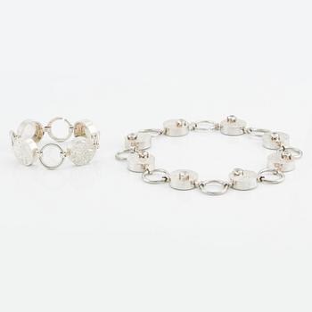 Necklace and bracelet, Ceson, silver, Gothenburg 1969 and 1970.