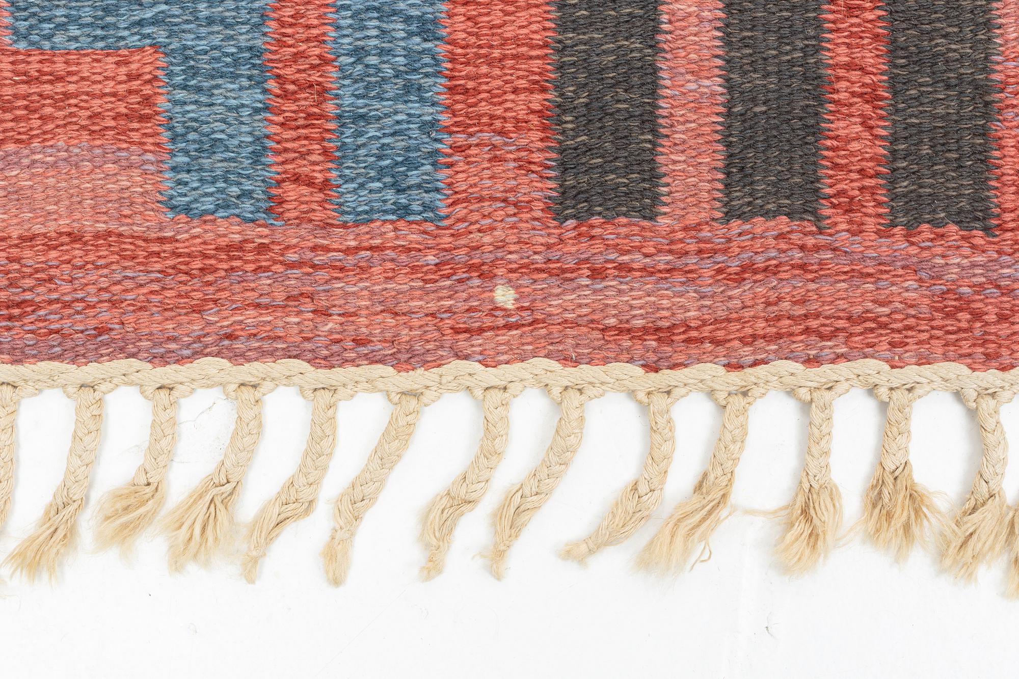 Anna-Greta Sjöqvist, matta, rölakan, ca 200 x 154 signerad AGS.