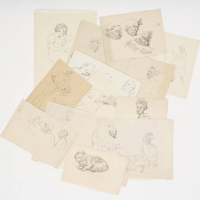 Lotte Laserstein, Skisser, 14 stycken.