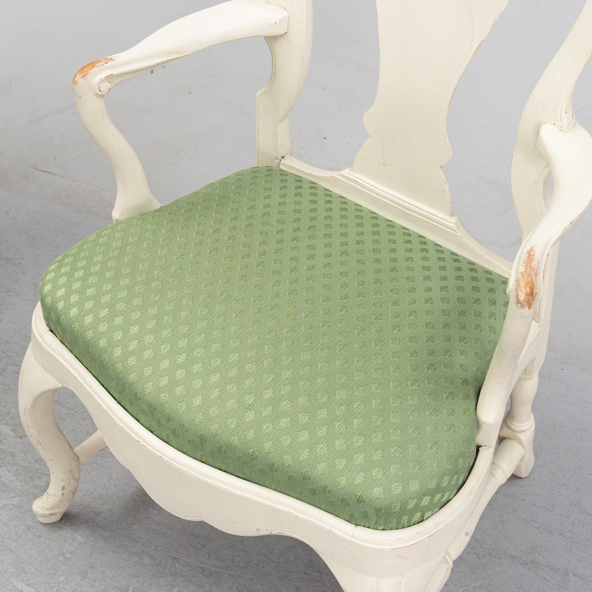 A pair of rococo armchairs, mid 18th Century.